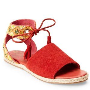 SAM EDELMAN Shae Coral Suede ESPADRILLES Sandals